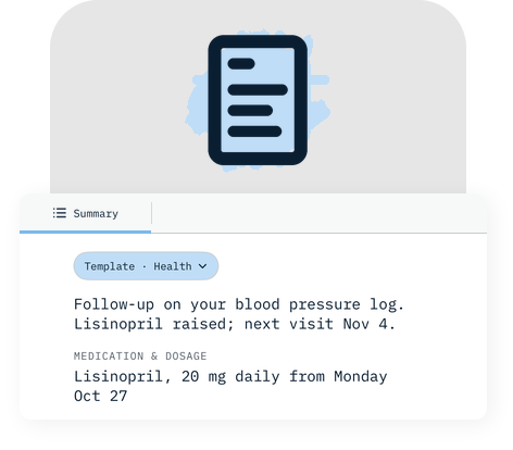 Summary templates
